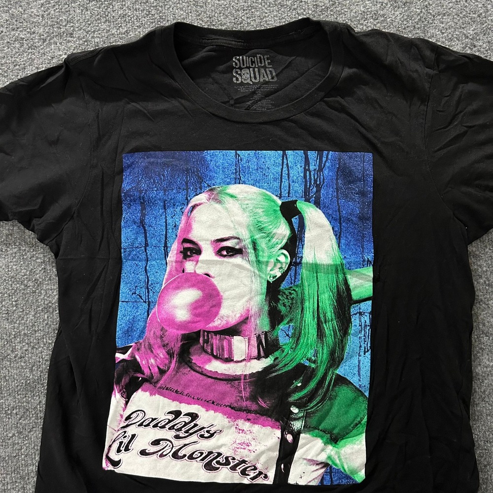 Suicide Squad T-Shirt Mens 2XL Black Harley Quinn Graphic Daddy's Lil Monster